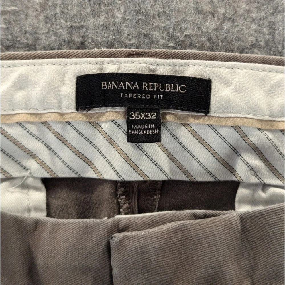 Banana Republic Pants Mens 35x32 Beige Chino Tapered Fit Cotton Business Casual
